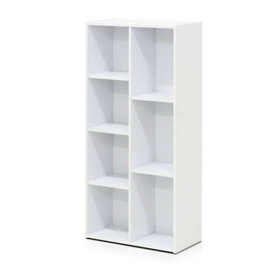 Furinno Reed 7-Cube Reversible Open Shelf, White