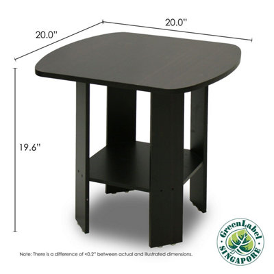 Furinno Simple Design End Table, Espresso, Set of 2