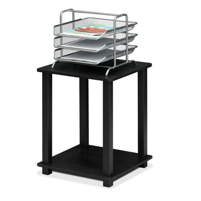 Furinno Simplistic End Table, Set of Two, Americano/Black Side Table