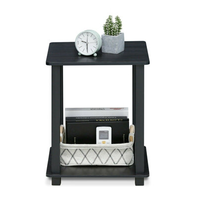 Furinno Simplistic End Table, Set of Two, Americano/Black Side Table