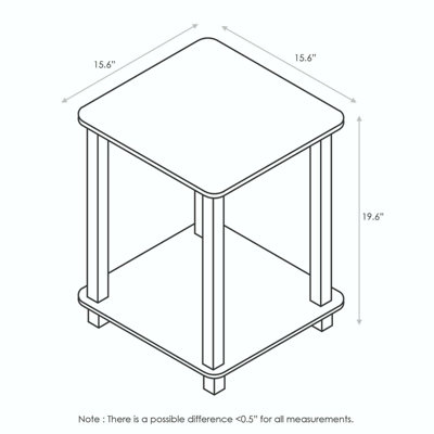 Furinno Simplistic End Table, Set of Two, Americano/Black Side Table