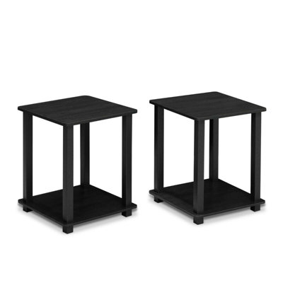 Furinno Simplistic End Table, Set of Two, Americano/Black