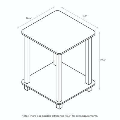 Furinno Simplistic End Table, Set of Two, Dark Walnut