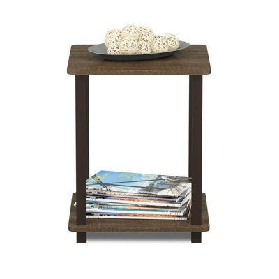 Furinno Simplistic End Table, Set of Two, Walnut/Brown