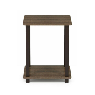 Furinno Simplistic End Table, Set of Two, Walnut/Brown