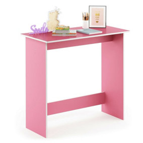 Furinno Simplistic Study Table, Pink/White