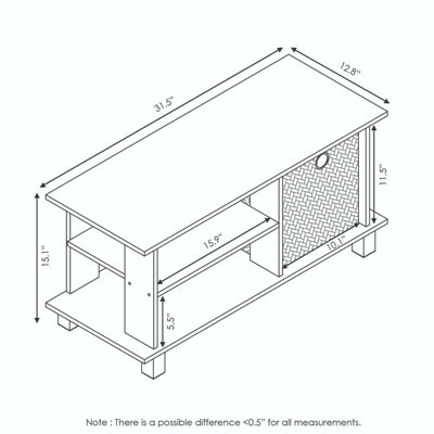 Furinno simplistic tv entertainment on sale center with bin