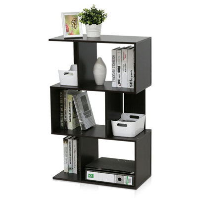 Furinno Simply Modern Open 3-Tier Open Book Shelf, Espresso