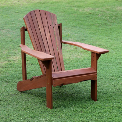 Furinno Tioman Hardwood Adirondack Patio Chair in Teak Oil, Natural