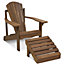 Furinno Tioman Hardwood Adirondack Patio Chair in Teak Oil, Natural