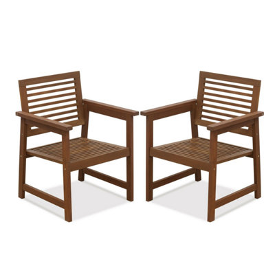 Furinno Tioman Hardwood Outdoor Armchair without Cushion, Set of Two, Natural