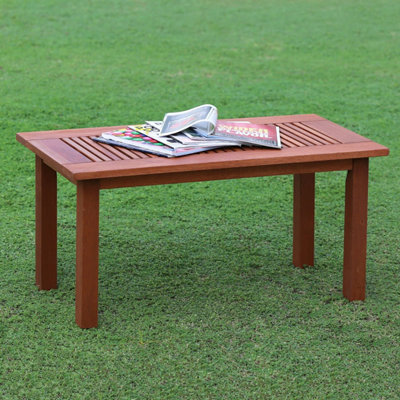 Furinno Tioman Hardwood Outdoor Coffee Table in Teak Oil, Natural