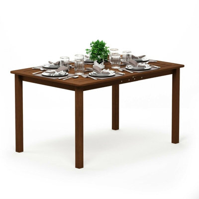 Furinno Tioman Hardwood Outdoor Dining Table, Natural