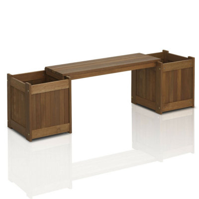 Furinno Tioman Fioriera In Legno | 3 Ripiani Pieghevole | Naturale | Per Giardino, Balcone O Patio | Senza Montaggio