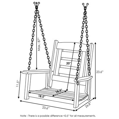 Furinno tioman hardwood hanging best sale porch swing