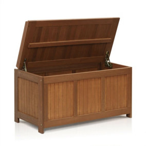 Furinno Tioman Outdoor Hardwood Deck Box Outdoor Storage for Patio Furniture, Garden Tools, Pool Accessories