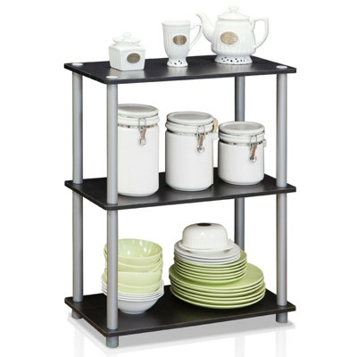 FURINNO Furinno Turn-N-Tube 5-Tier Multipurpose Shelf Display Rack, Sonoma Oak/White
