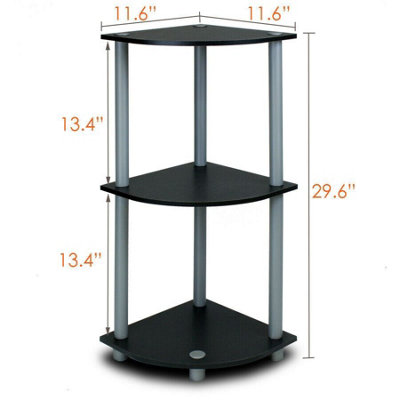 Furinno Turn-N-Tube 3-Tier Corner Display Rack Multipurpose Shelving ...