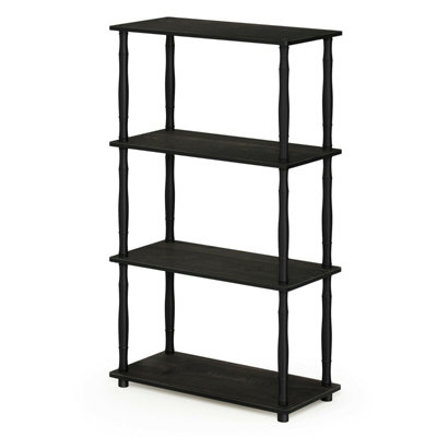 Furinno Turn-N-Tube 4-Tier Multipurpose Shelf Display Rack with Classic Tubes, Espresso/Black