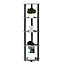 Furinno Turn-N-Tube 5 Tier Corner Display Rack Multipurpose Shelving Unit, French Oak Grey/Black