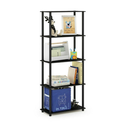 Furinno Turn-N-Tube 5-Tier Multipurpose Shelf Display Rack, Americano/Black