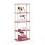 Furinno Turn-N-Tube 5-Tier Multipurpose Shelf Display Rack, Pink/White