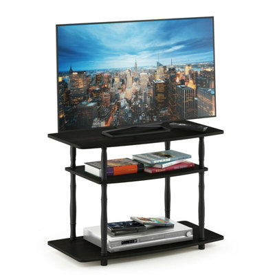 Furinno Turn-N-Tube No Tools 3-Tier TV Stands with Classic Tubes, Espresso/Black