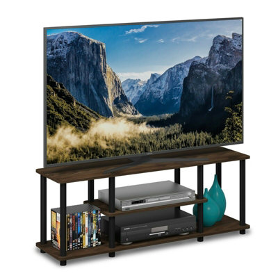 Furinno Turn-N-Tube No Tools 3D 3-Tier Entertainment TV Stands, Columbia Walnut/Black