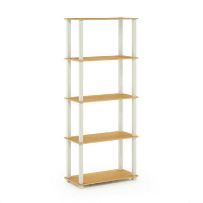 Furinno Turn-S-Tube 5-Tier Multipurpose Shelf Display Rack with Square ...
