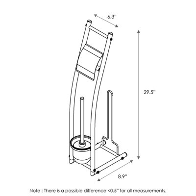Furinno Wayar Toilet Brush with Paper Holder Stand