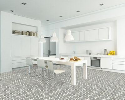 Furlong Flooring Geometric Tile Vinyl (Glitspur, 7m x 2m)