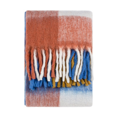 furn. Alba Faux Mohair Check Throw