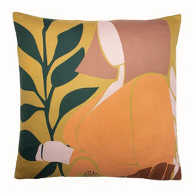furn. Alma Abstract Floral Feather Filled Cushion