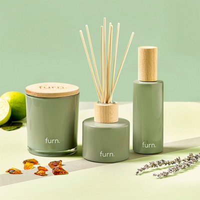 furn. Amazonia Botanical Peppermint + Citrus Scented Glass Candle