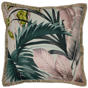 furn. Amazonia Braid Trimmed Jacquard Printed Polyester Filled Cushion
