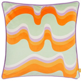 furn. Amelie Waves Floral Velvet Polyester Filled Cushion