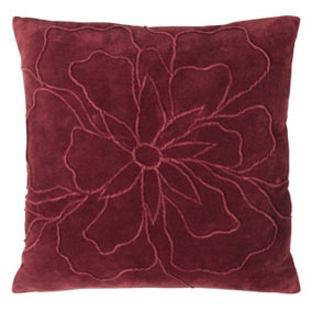 furn. Angeles Floral Cotton Velvet Feather Filled Cushion