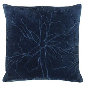 furn. Angeles Floral Cotton Velvet Feather Filled Cushion