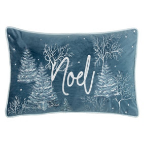 furn. Arcticus Noel Embroidered Piped Velvet Polyester Filled Cushion