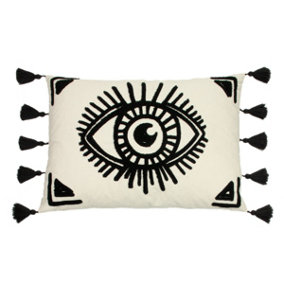 Furn Ashram Eye Cushion Cover White/Black (One Size)