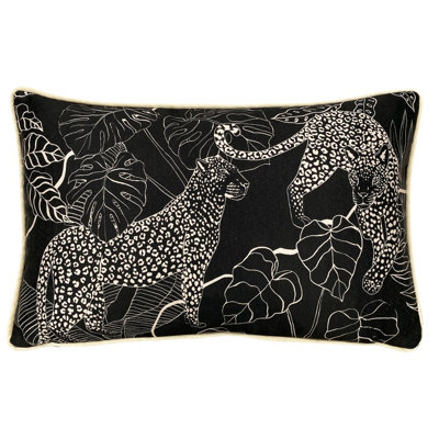 furn. Aurora Rectangular Leopard Velvet Feather Filled Cushion
