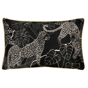 furn. Aurora Rectangular Leopard Velvet Polyester Filled Cushion
