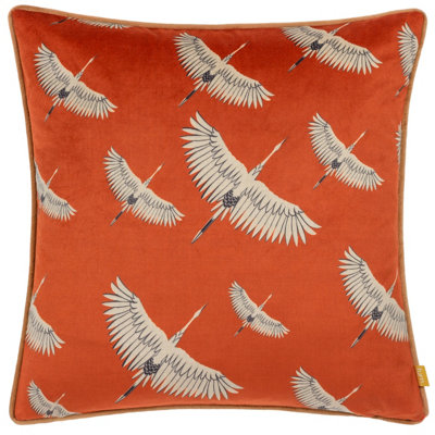 furn. Avalon Birds Velvet Polyester Filled Cushion