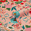 furn. Azalea Coral Red Printed Floral Wallpaper Sample
