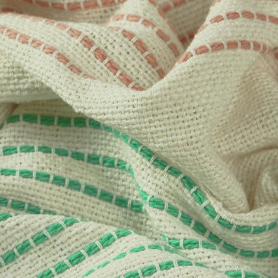 furn. Banda Woven Embroidered String Stitched Tasselled Throw