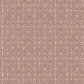 furn. Bee Deco Blush Pink Geometric Foil Wallpaper Sample