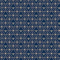 furn. Bee Deco Dark Blue Geometric Foil Wallpaper Sample