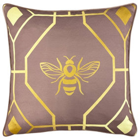 furn. Bee Deco Geometric Feather Filled Cushion