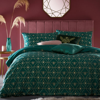 Emerald green duvet deals cover