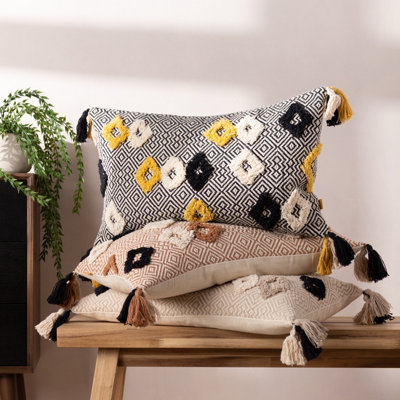 furn. Benji Jacquard 100% Cotton Polyester Filled Cushion